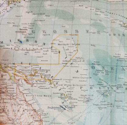 Historische Karte – Ozeanien 1:50 Mio. – Lithographie 1890 [1 Blatt]. 2