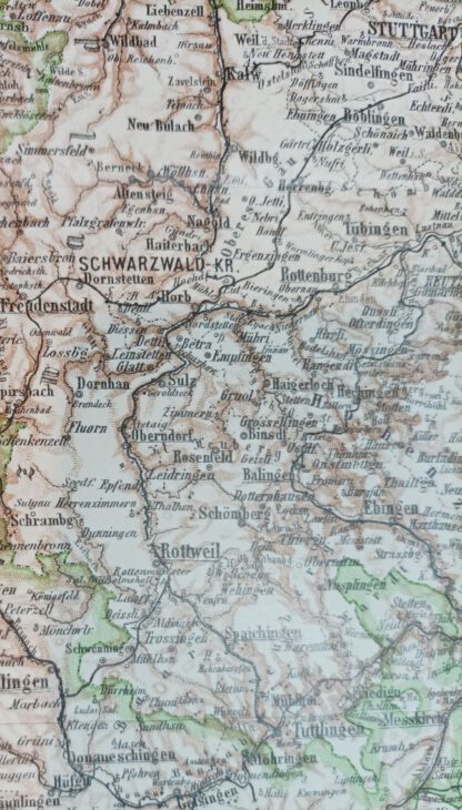 Historische Karte Baden 1:850 000 – Lithographie 1894 [1 Blatt]. 2