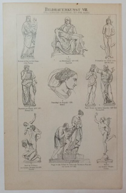 Historischer Druck – Bildhauerkunst VII und VIII – Holzstich 1894 [1 Blatt]. 2