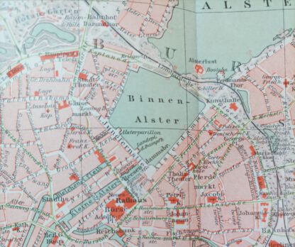 Historischer Stadtplan Hamburg-Altona 1:17 500 – Lithographie 1894 [1 Blatt]. 2