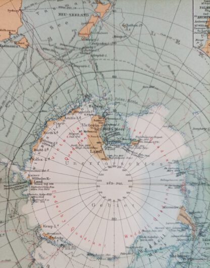 Historische Karte – Karte der Südpolarländer – Lithographie 1905 [1 Blatt]. 2