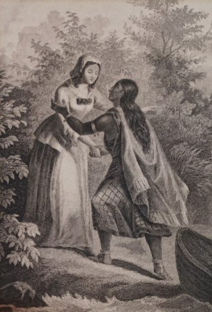 Szene aus Lederstrumpf-Erzählungen von James Fenimore Cooper IX – Stahlstich 1864. 2