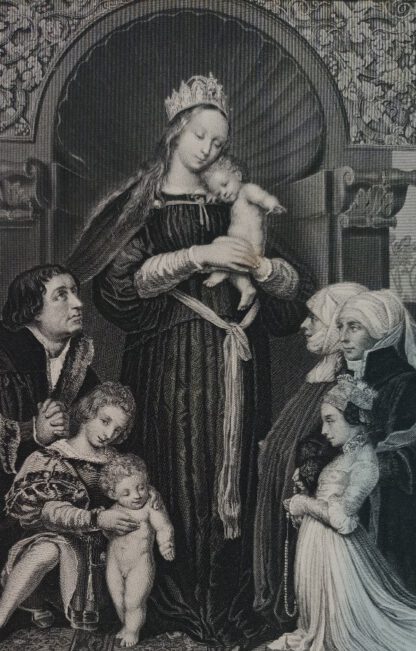 Die Madonna mit der Familie des Bürgermeisters Meyer – The Madonna – Stahlstich 1871. 2