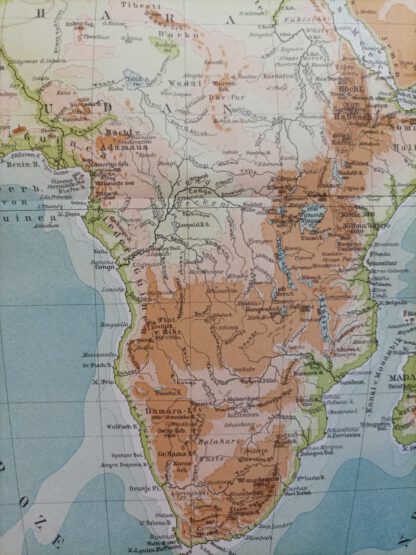 Historische Karte – Afrika – Fluss- und Gebirgssysteme – Lithographie 1894 [1 Blatt]. 2