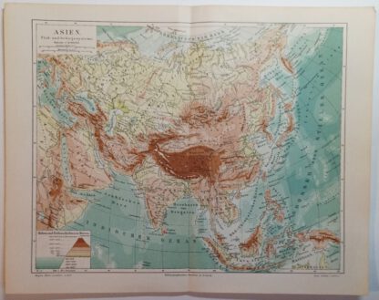 Historische Karte – Asien – Fluß- und Gebirgssysteme – Lithographie 1894 [1 Blatt].