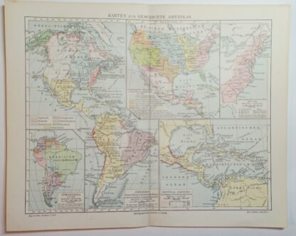 Historische Karte – Karten zur Geschichte Amerikas – Lithographie 1894 [1 Blatt].