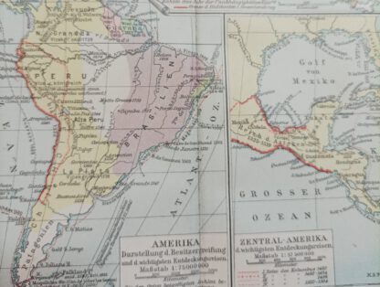 Historische Karte – Karten zur Geschichte Amerikas – Lithographie 1894 [1 Blatt]. 2