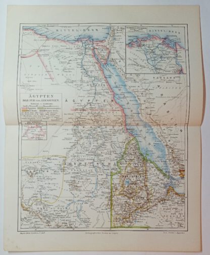 Historische Karte – Ägypten, Dar Fur und Abessinien – Lithographie 1894 [1 Blatt].