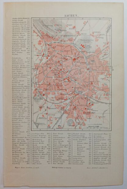 Historischer Stadtplan Aachen 1:23000 – Lithographie 1894 [1 Blatt].