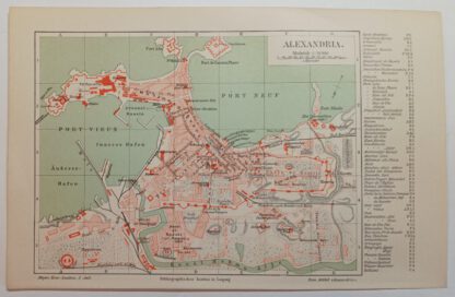 Historischer Stadtplan Alexandria 1:31 000 – Lithographie 1894 [1 Blatt].