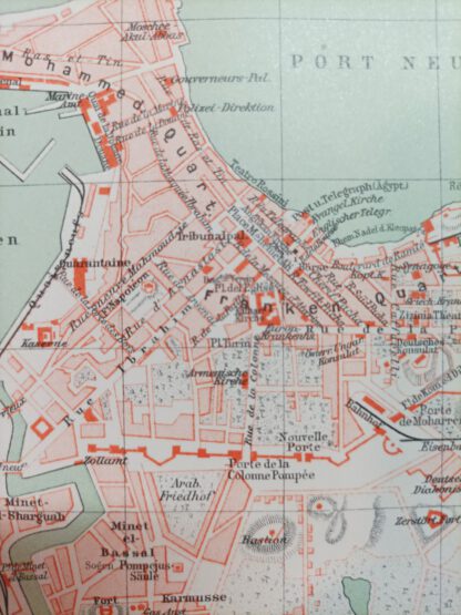Historischer Stadtplan Alexandria 1:31 000 – Lithographie 1894 [1 Blatt]. 2