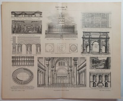 Historischer Druck – Architektur V Römische Baukunst – Holzstich 1894 [1 Blatt].