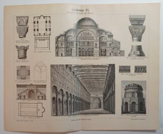 Historischer Druck – Architektur VI Altchristliche und byzantinische Baukunst – Holzstich 1894 [1 Blatt]. 3