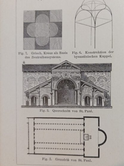Historischer Druck – Architektur VI Altchristliche und byzantinische Baukunst – Holzstich 1894 [1 Blatt]. 2