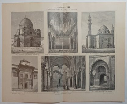 Historischer Druck – Architektur VII Arabische und maurische Baukunst – Holzstich 1894 [1 Blatt].