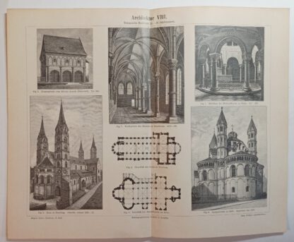 Historischer Druck - Architektur VIII Romanische Baukunst - Holzstich 1894 [1 Blatt].