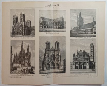 Historischer Druck – Architektur IX Gotischer Stil – Holzstich 1894 [1 Blatt].