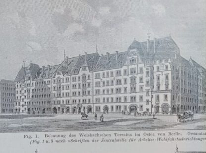 Historischer Druck – Arbeiterwohnungen III – Holzstich 1894 [1 Blatt]. 2