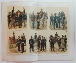 Historischer Druck – Artillerie – Chromolithographie 1894 [1 Blatt].