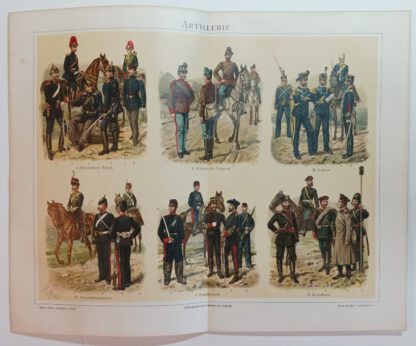 Historischer Druck - Artillerie - Chromolithographie 1894 [1 Blatt].