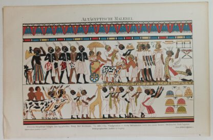 Historischer Druck – Altägyptische Malerei – Chromolithographie 1894 [1 Blatt].