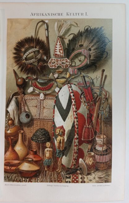 Historischer Druck – Afrikanische Kultur I – Chromolithographie 1894 [1 Blatt].