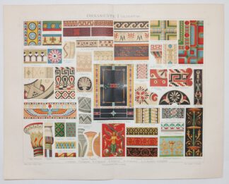 Historischer Druck – Ornamente I – Altertum – Chromolithographie 1897 [1 Blatt]. 3