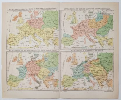 Geschichtskarte Mittel-Europa – Lithographie 1875 [1 Blatt].
