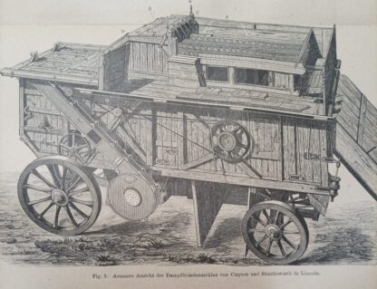 Dreschmaschinen – Holzstich 1875 [1 Blatt]. 2