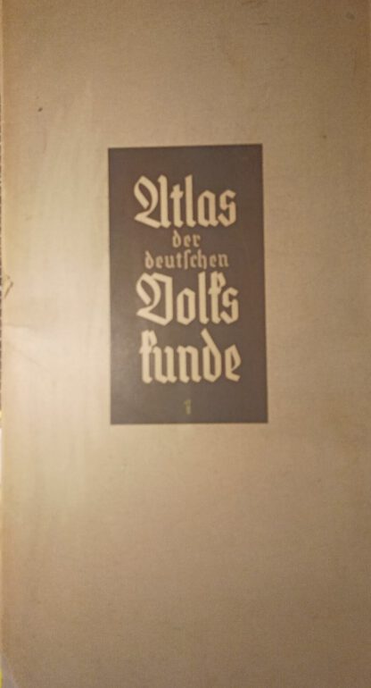 Atlas der deutschen Volkskunde [1. Lieferung, 23 Karten].
