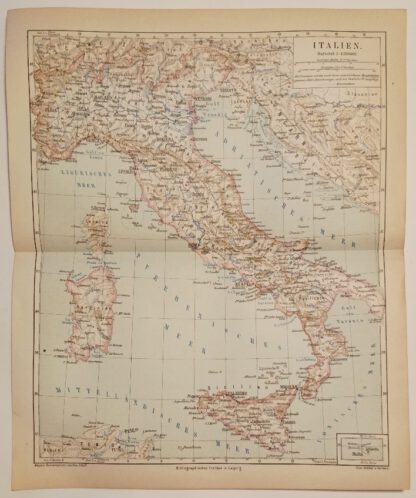 Italien 1:4.500.000 – Lithographie 1876 [1 Blatt].