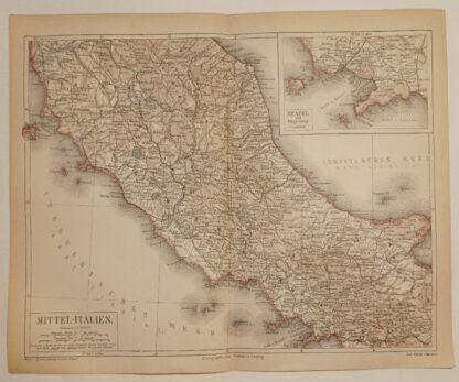 Mittel-Italien 1:1.740.000 – Lithographie 1876 [1 Blatt].