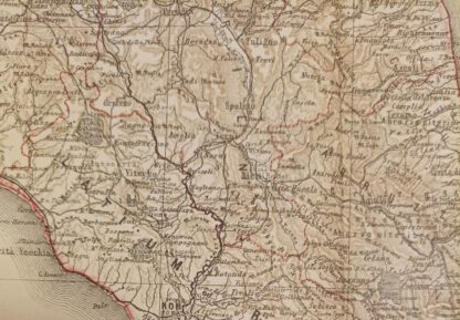 Mittel-Italien 1:1.740.000 – Lithographie 1876 [1 Blatt]. 2