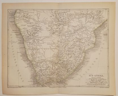 Süd-Afrika 1:12.000.000 – Lithographie 1876 [1 Blatt].