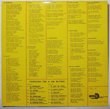 Cancons per a un míting [Vinyl LP]. 2