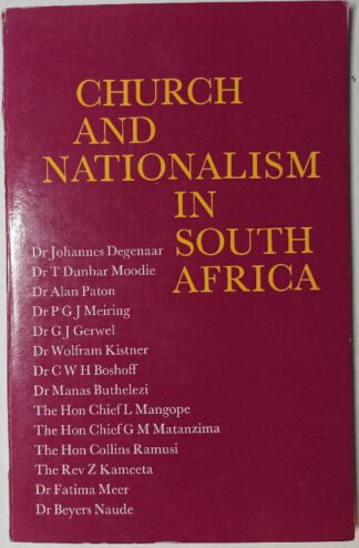 Church and Nationalism in South Africa [engl.].