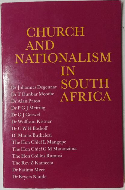 Church and Nationalism in South Africa [engl.].