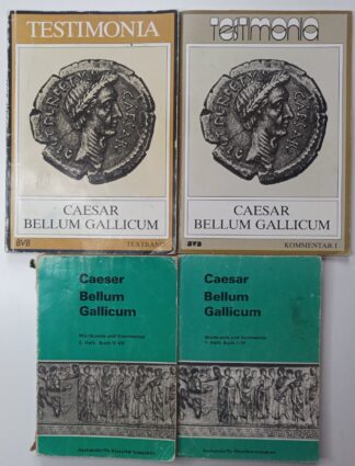 Bellum Gallicum – Textband, Kommentar I (Buch I-IV), Wortkunde und Kommentar 1+2 [4 Bände].