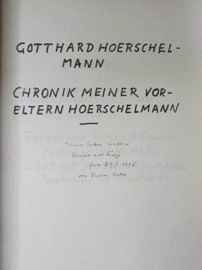 Typoskript – Chronik meiner Voreltern Hoerschelmann. 2
