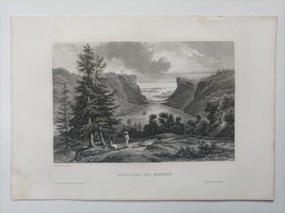 Ausfluss des Niagara – Stahlstich 1859.