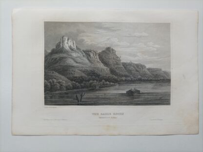 The Eagle Rocks (Mississippi-River)- Stahlstich 1859.
