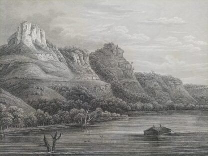 The Eagle Rocks (Mississippi-River)- Stahlstich 1859. 2