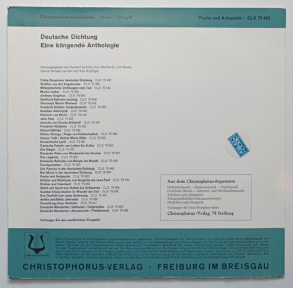 Deutsche Dichtung – Psalm und Antipsalm [Vinyl 10″]. 2