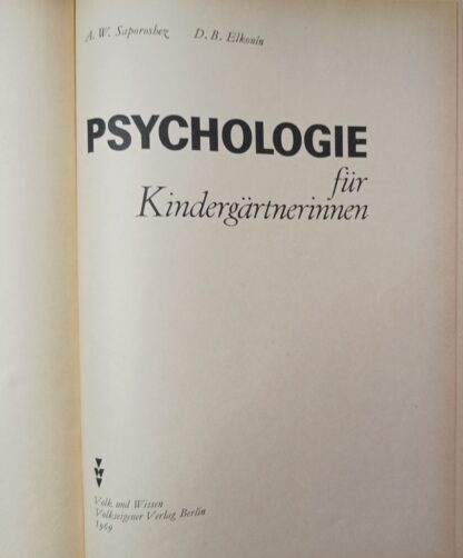 Psychologie für Kindergärtnerinnen. 3