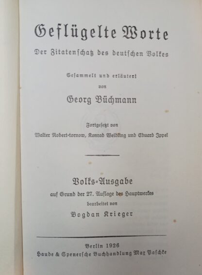 Geflügelte Worte – Der Zitatenschatz des deutschen Volkes. 3