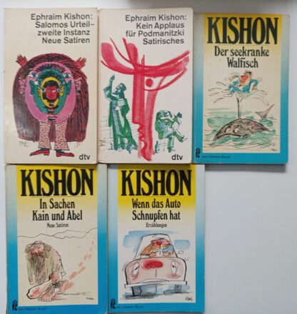 5 Bände Kishon – In Sachen Kain und Abel – Kein Applaus für Podmanitzki – Salomos Urteil – zweite Instanz – Der seekranke Walfisch – Wenn das Auto Schnupfen hat.