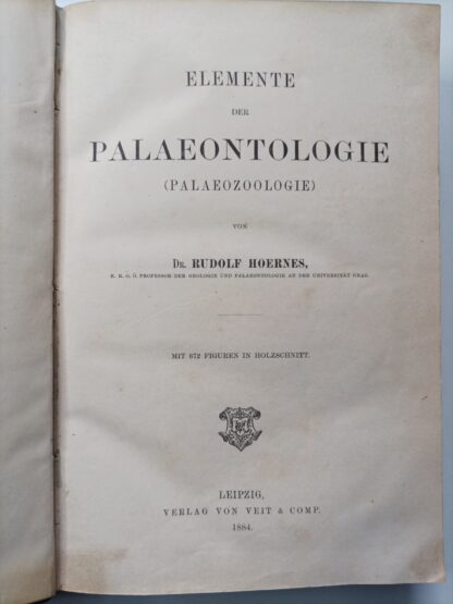 Elemente der Palaeontologie (Palaezoologie). 3