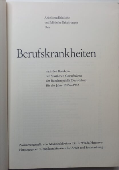 Berufskrankheiten nach den Berichten der Staatlichen Gewerbeärzte der Bundesrepublik Deutschland für die Jahre 1955-1962. - Image 3