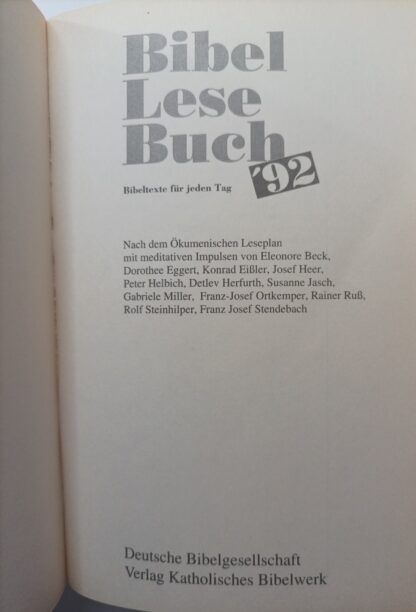 Bibellesebuch für jeden Tag ’92. 3