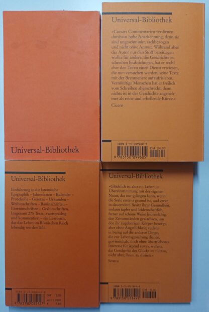 Klassiker der Römischen Antike – Caesar: Der Gallische Krieg – Seneca: Vom glücklichen Leben – Livius: Römische Geschichte 1. Buch – Römische Inschriften [4 Bände deutsch/lateinisch]. 2